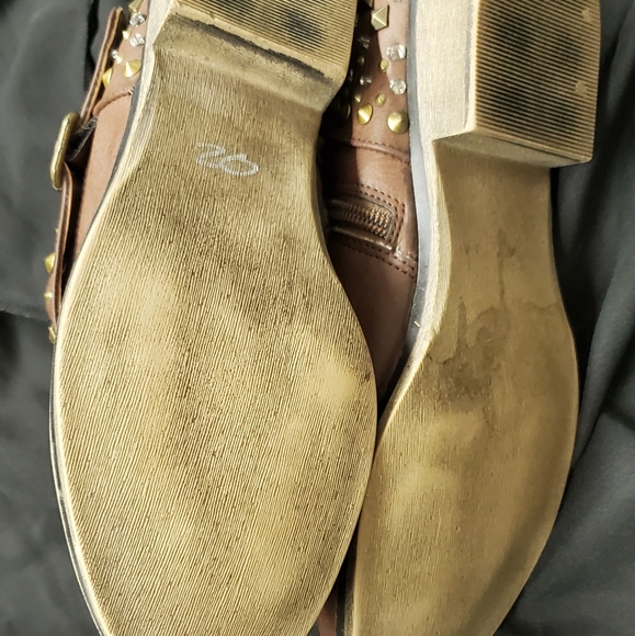 Brown Studded Buckle Booties - Picture 5 of 5